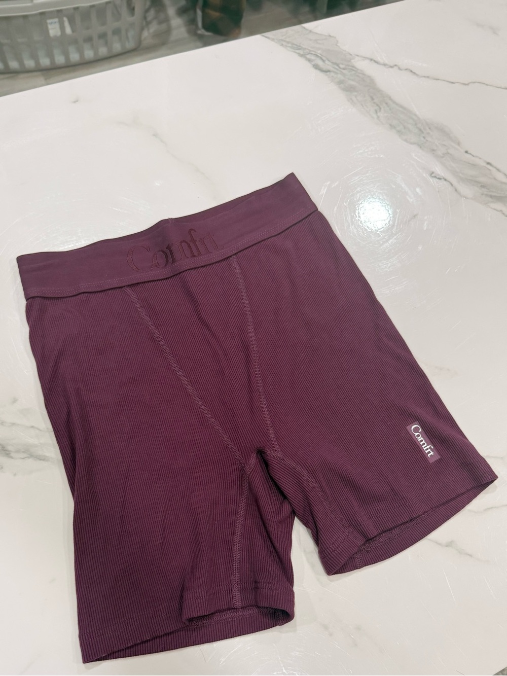Comfort Rib Contour Boxer Sleep Shorts Plum Small